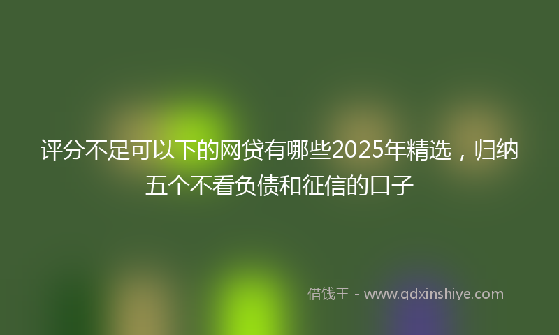 评分不足可以下的网贷有哪些2025年精选，归纳五个不看负债和征信的口子