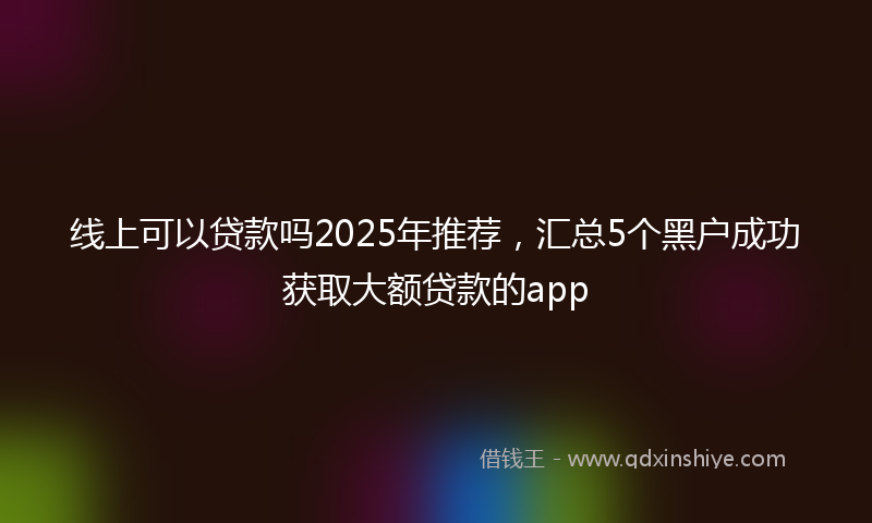 线上可以贷款吗2025年推荐，汇总5个黑户成功获取大额贷款的app