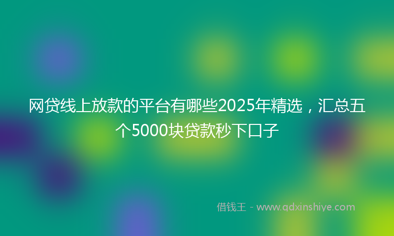 网贷线上放款的平台有哪些2025年精选，汇总五个5000块贷款秒下口子