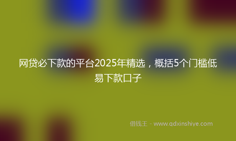 网贷必下款的平台2025年精选，概括5个门槛低易下款口子