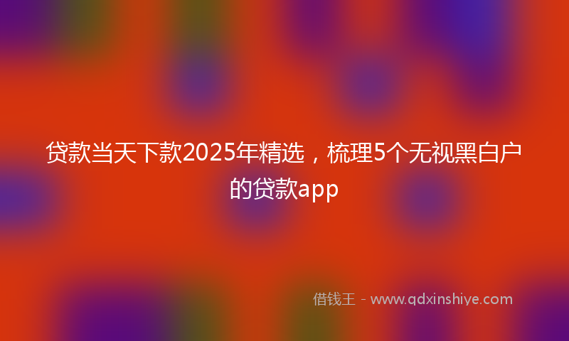 贷款当天下款2025年精选，梳理5个无视黑白户的贷款app