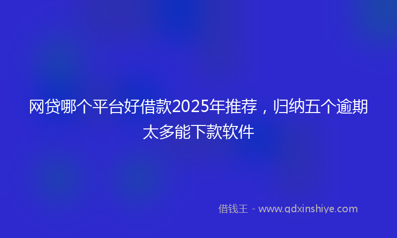 网贷哪个平台好借款2025年推荐，归纳五个逾期太多能下款软件