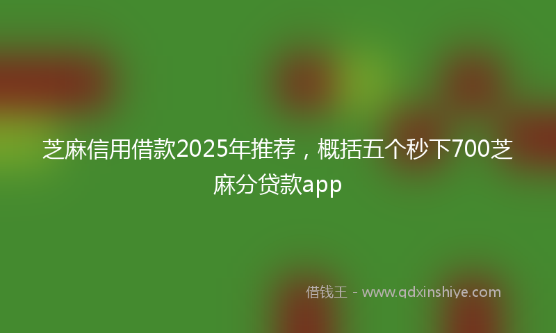 芝麻信用借款2025年推荐，概括五个秒下700芝麻分贷款app