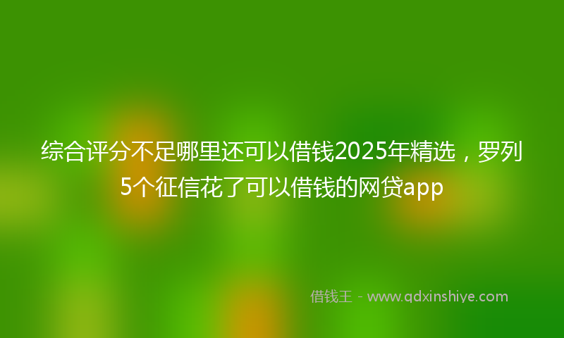 综合评分不足哪里还可以借钱2025年精选，罗列5个征信花了可以借钱的网贷app