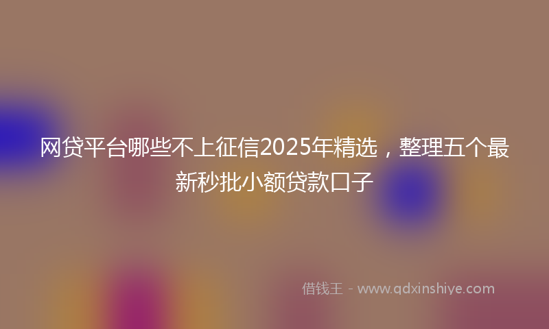 网贷平台哪些不上征信2025年精选，整理五个最新秒批小额贷款口子