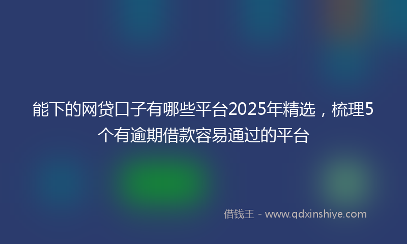 能下的网贷口子有哪些平台2025年精选，梳理5个有逾期借款容易通过的平台