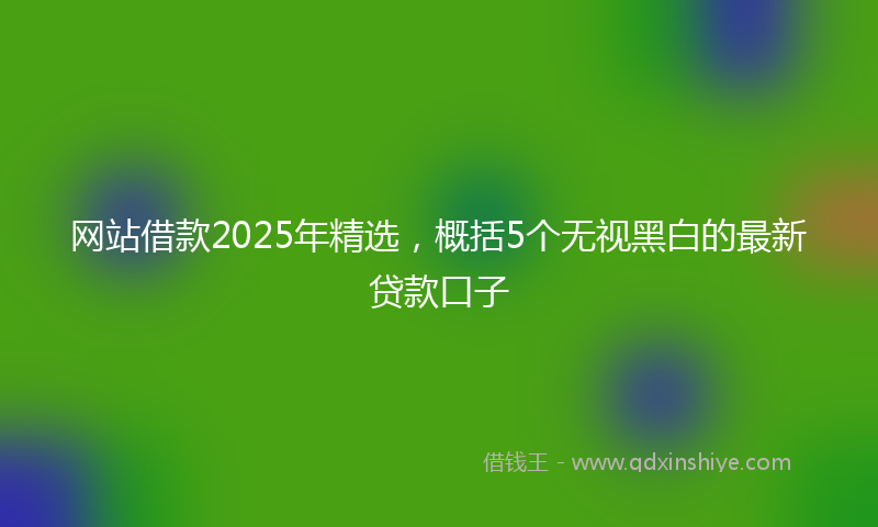网站借款2025年精选，概括5个无视黑白的最新贷款口子