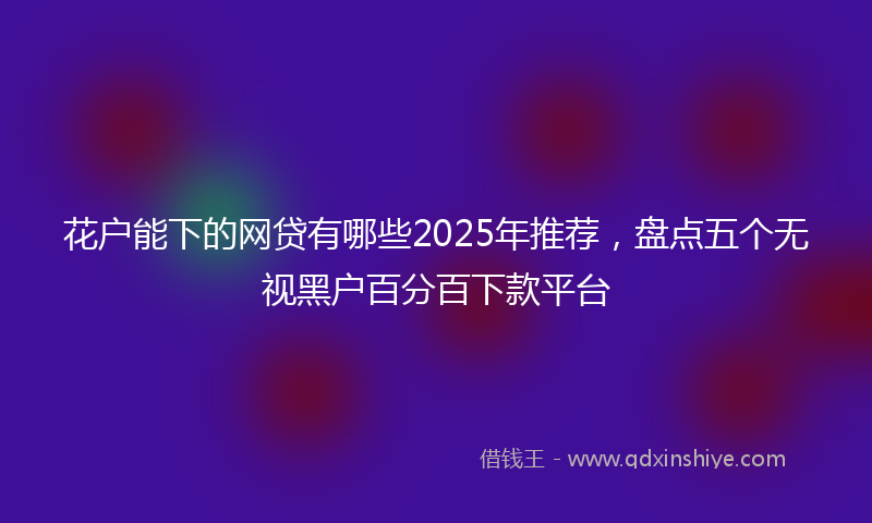 花户能下的网贷有哪些2025年推荐，盘点五个无视黑户百分百下款平台
