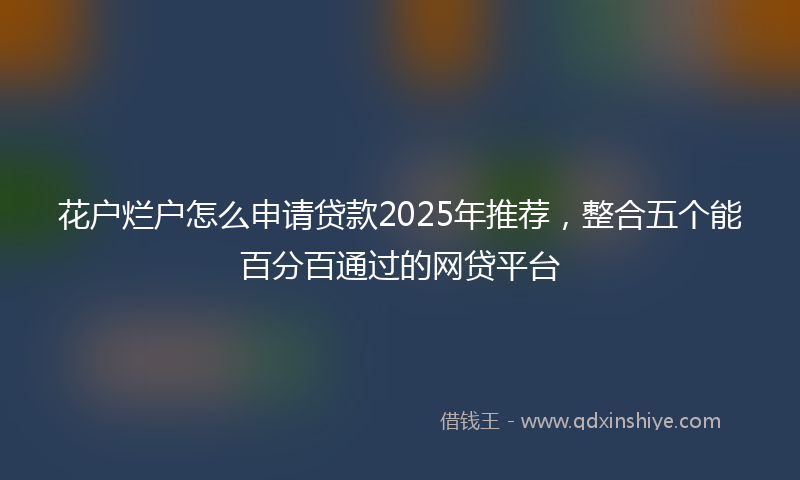 花户烂户怎么申请贷款2025年推荐，整合五个能百分百通过的网贷平台