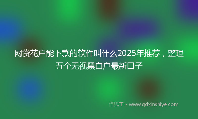 网贷花户能下款的软件叫什么2025年推荐，整理五个无视黑白户最新口子