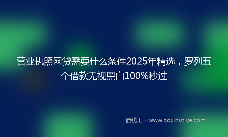 营业执照网贷需要什么条件2025年精选，罗列五个借款无视黑白100%秒过