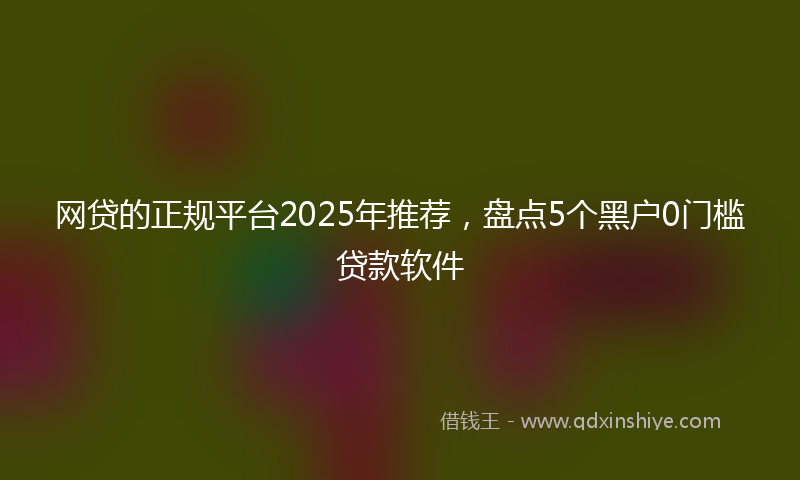 网贷的正规平台2025年推荐，盘点5个黑户0门槛贷款软件