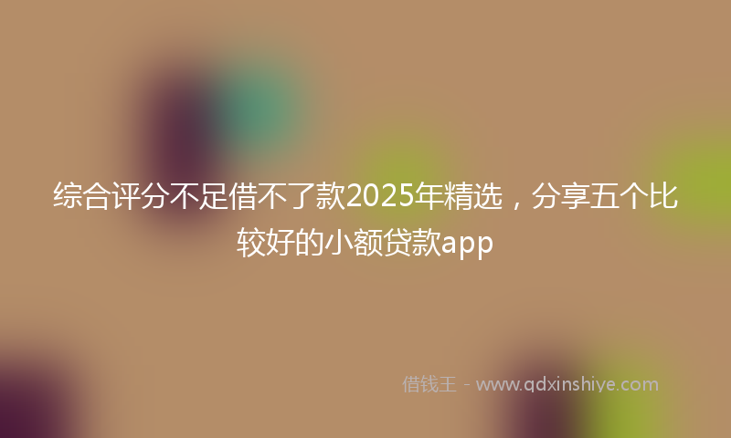 综合评分不足借不了款2025年精选，分享五个比较好的小额贷款app