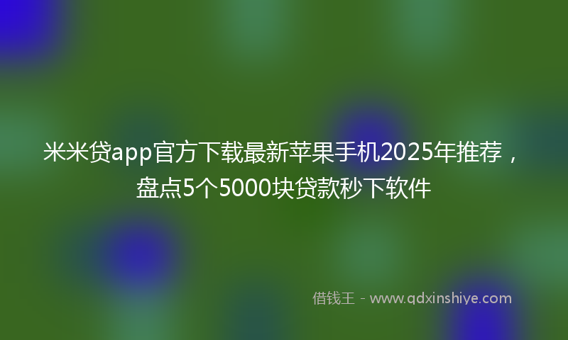 米米贷app官方下载最新苹果手机2025年推荐，盘点5个5000块贷款秒下软件