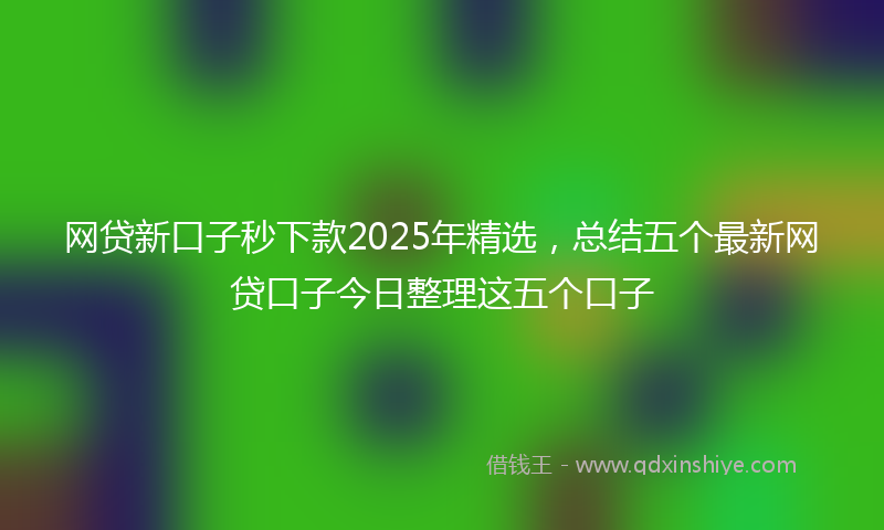 网贷新口子秒下款2025年精选，总结五个最新网贷口子今日整理这五个口子