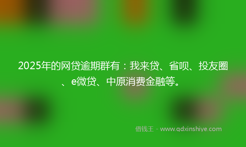 2025年的网贷逾期群有：我来贷、省呗、投友圈、e微贷、中原消费金融等。