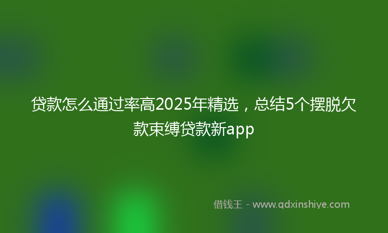 贷款怎么通过率高2025年精选，总结5个摆脱欠款束缚贷款新app