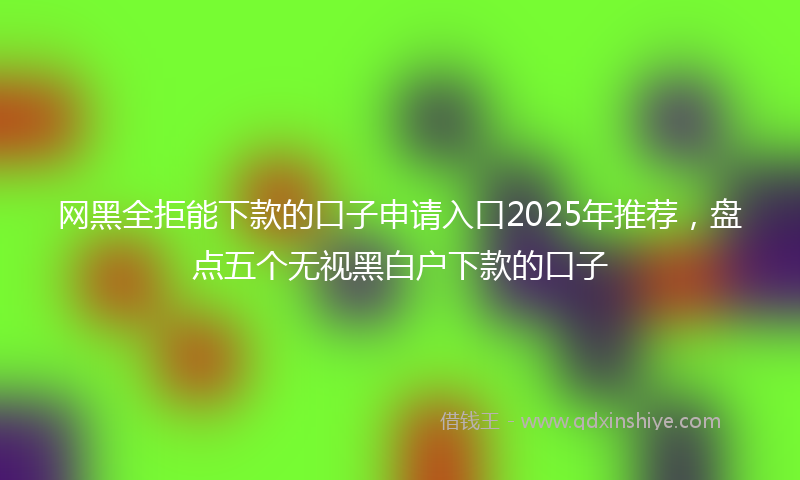 网黑全拒能下款的口子申请入口2025年推荐，盘点五个无视黑白户下款的口子