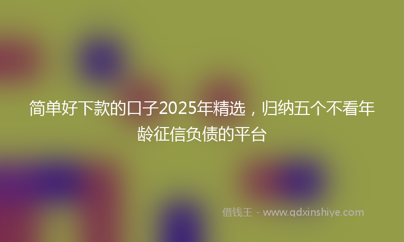 简单好下款的口子2025年精选，归纳五个不看年龄征信负债的平台