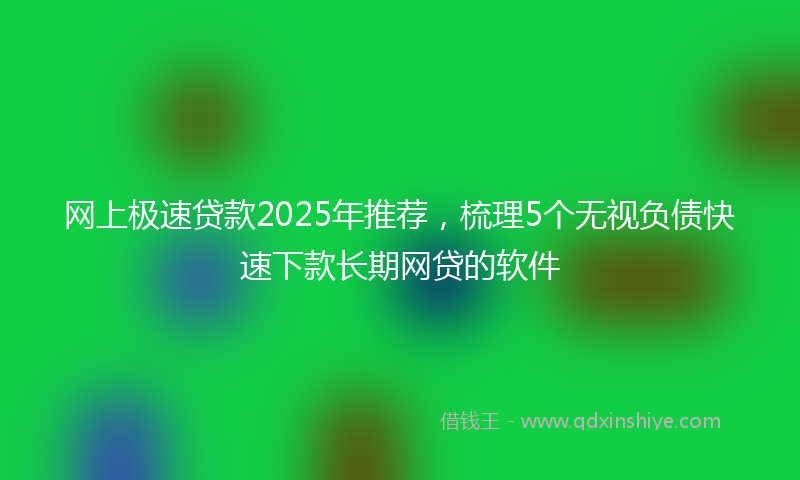 网上极速贷款2025年推荐，梳理5个无视负债快速下款长期网贷的软件