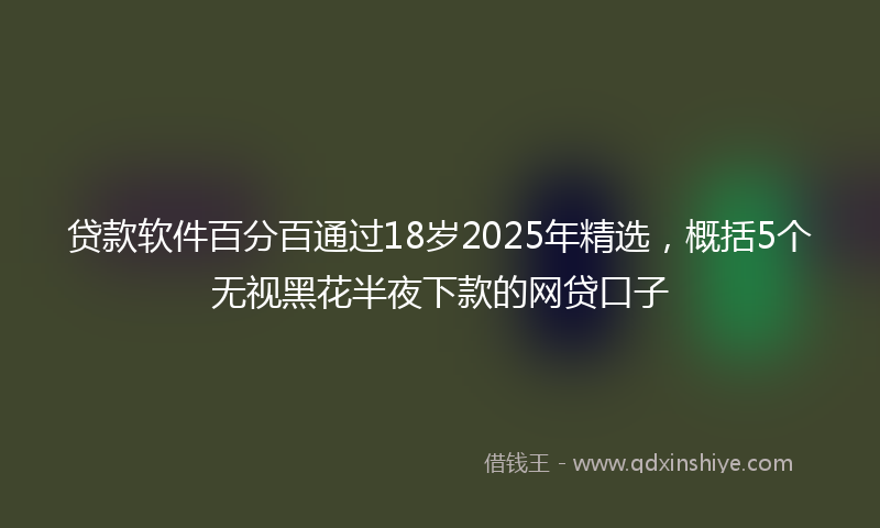 贷款软件百分百通过18岁2025年精选，概括5个无视黑花半夜下款的网贷口子
