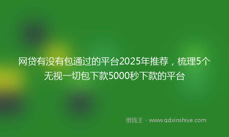 网贷有没有包通过的平台2025年推荐，梳理5个无视一切包下款5000秒下款的平台