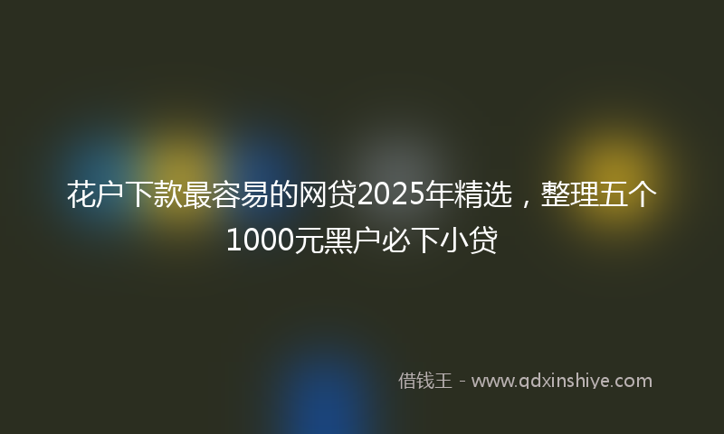 花户下款最容易的网贷2025年精选，整理五个1000元黑户必下小贷