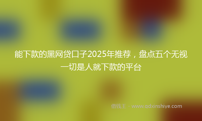 能下款的黑网贷口子2025年推荐，盘点五个无视一切是人就下款的平台