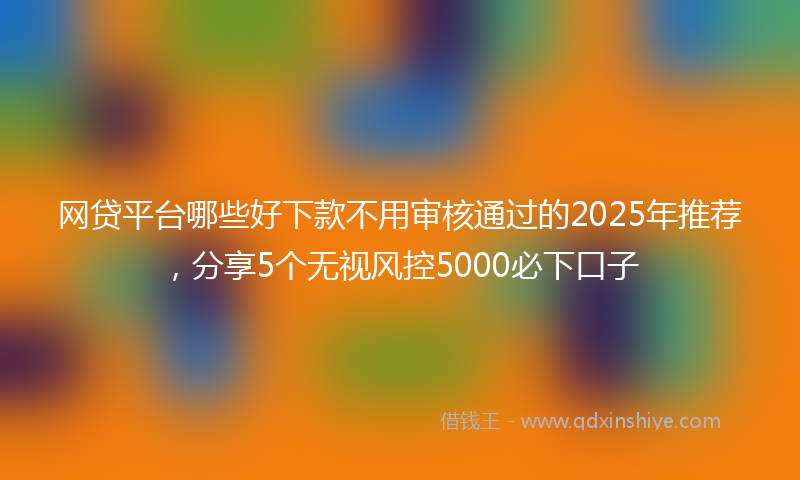 网贷平台哪些好下款不用审核通过的2025年推荐，分享5个无视风控5000必下口子