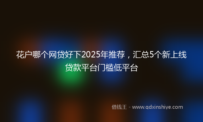 花户哪个网贷好下2025年推荐，汇总5个新上线贷款平台门槛低平台