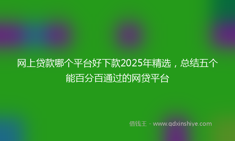 网上贷款哪个平台好下款2025年精选，总结五个能百分百通过的网贷平台