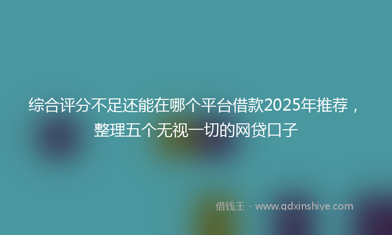 综合评分不足还能在哪个平台借款2025年推荐，整理五个无视一切的网贷口子