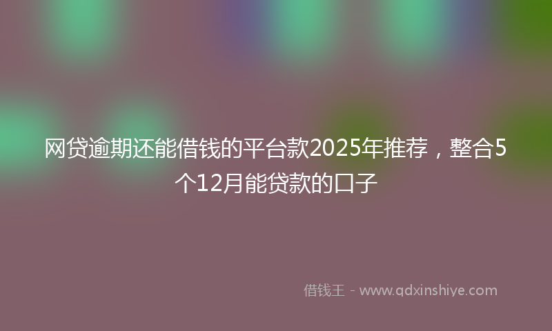 网贷逾期还能借钱的平台款2025年推荐，整合5个12月能贷款的口子