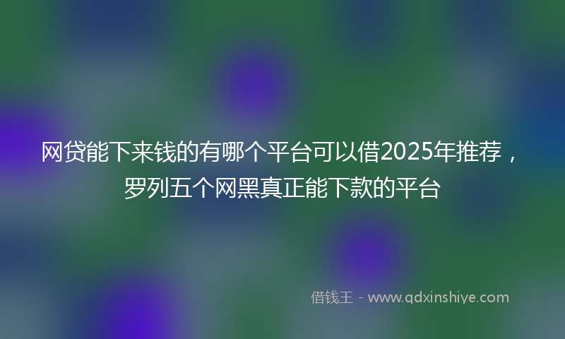网贷能下来钱的有哪个平台可以借2025年推荐，罗列五个网黑真正能下款的平台