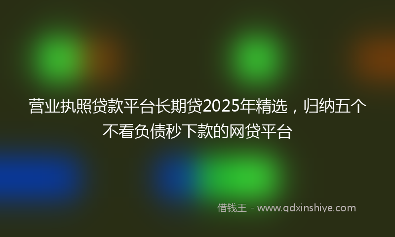 营业执照贷款平台长期贷2025年精选，归纳五个不看负债秒下款的网贷平台