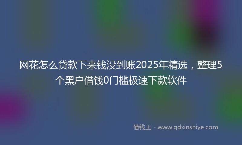网花怎么贷款下来钱没到账2025年精选，整理5个黑户借钱0门槛极速下款软件