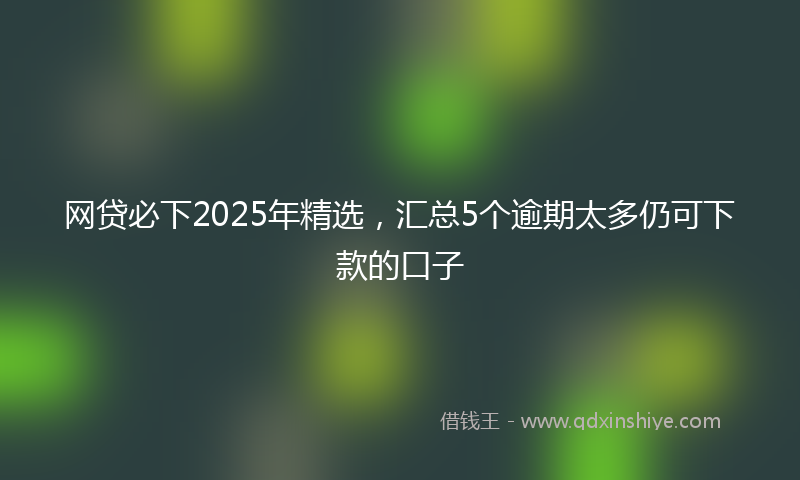 网贷必下2025年精选，汇总5个逾期太多仍可下款的口子