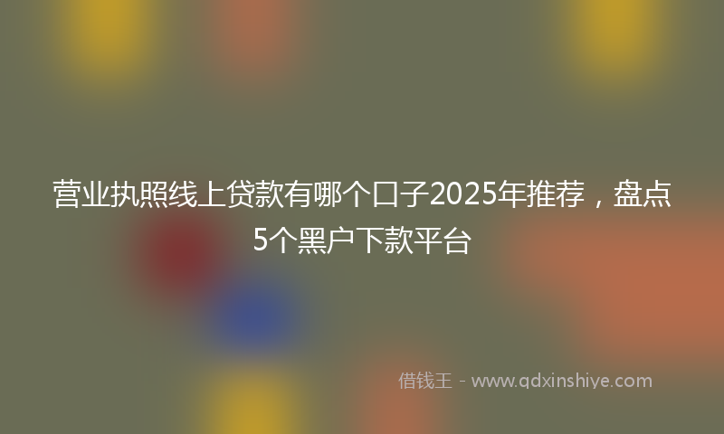 营业执照线上贷款有哪个口子2025年推荐，盘点5个黑户下款平台