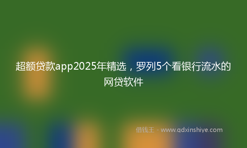 超额贷款app2025年精选，罗列5个看银行流水的网贷软件