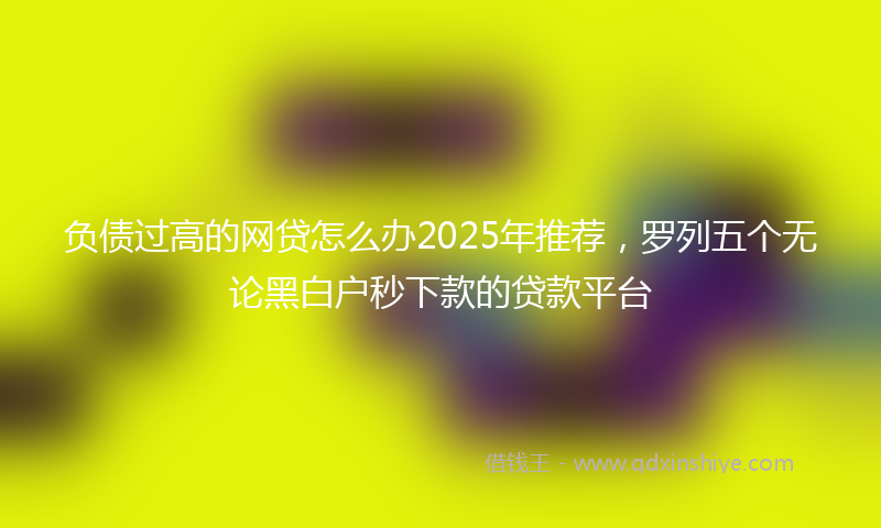负债过高的网贷怎么办2025年推荐，罗列五个无论黑白户秒下款的贷款平台