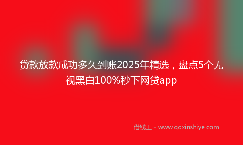 贷款放款成功多久到账2025年精选，盘点5个无视黑白100%秒下网贷app
