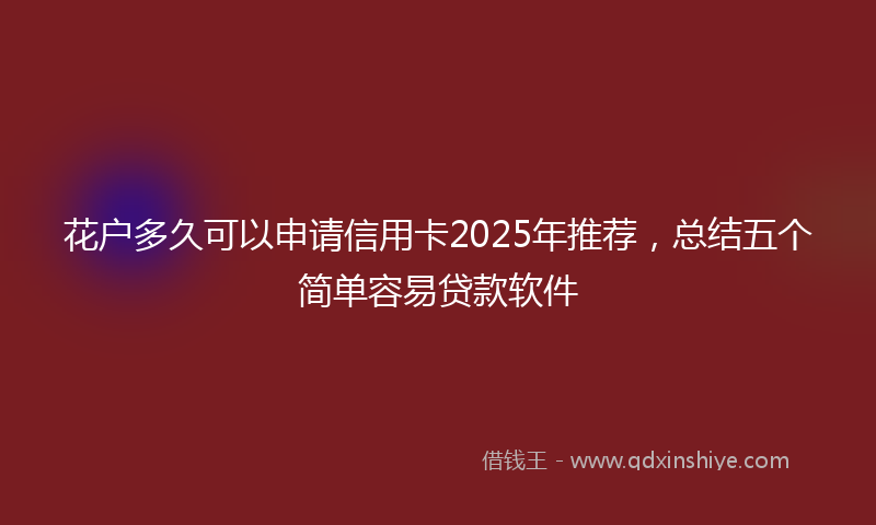 花户多久可以申请信用卡2025年推荐，总结五个简单容易贷款软件