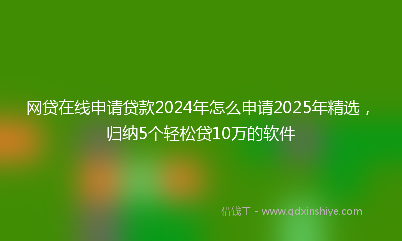 网贷在线申请贷款2024年怎么申请2025年精选，归纳5个轻松贷10万的软件