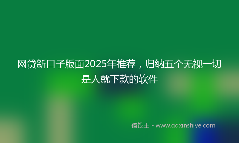网贷新口子版面2025年推荐，归纳五个无视一切是人就下款的软件