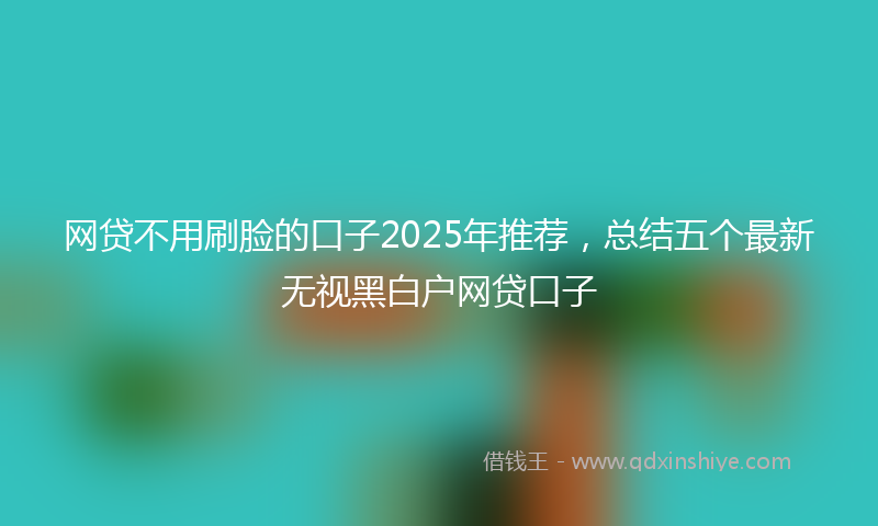 网贷不用刷脸的口子2025年推荐，总结五个最新无视黑白户网贷口子
