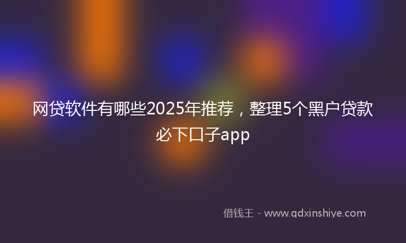网贷软件有哪些2025年推荐，整理5个黑户贷款必下口子app