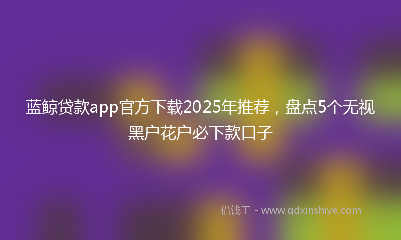蓝鲸贷款app官方下载2025年推荐，盘点5个无视黑户花户必下款口子
