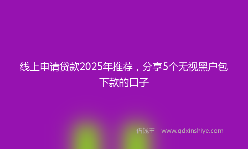 线上申请贷款2025年推荐，分享5个无视黑户包下款的口子