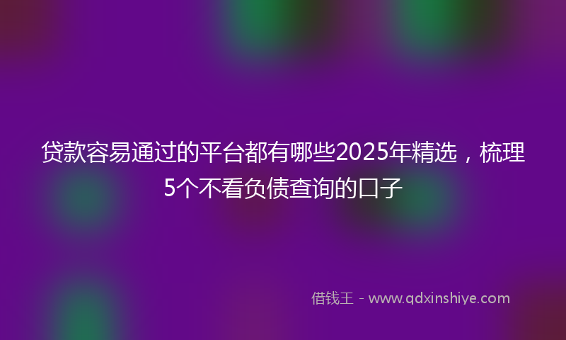 贷款容易通过的平台都有哪些2025年精选，梳理5个不看负债查询的口子