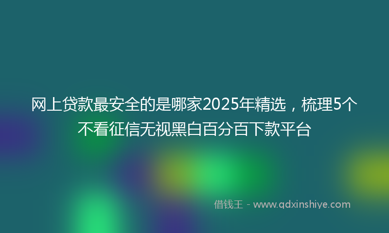 网上贷款最安全的是哪家2025年精选，梳理5个不看征信无视黑白百分百下款平台